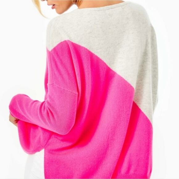 Lilly Pulitzer Cashmere Tunic Napa Pink Gray / Beige Flamingo Size S/M - Picture 7 of 10